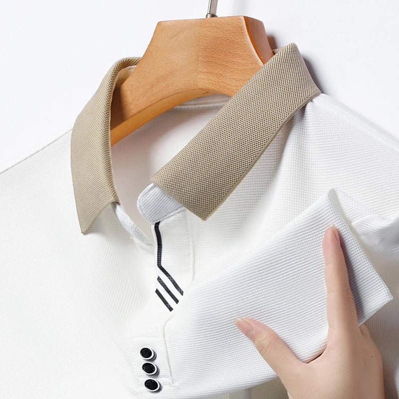Men’s Solid Color Casual Short Sleeve Polo Shirt