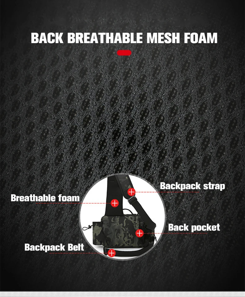 Fishing Tackle Backpack with Rod Holder & Gear Storage Bag – Sling Shoulder Pack for Men
