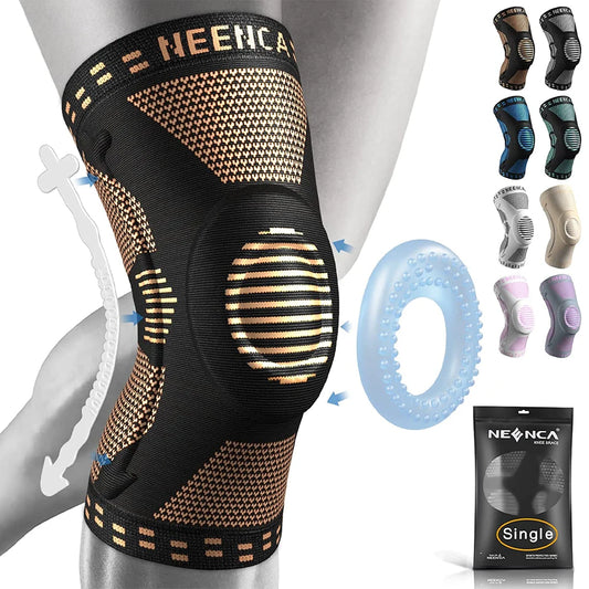 NEENCA Copper Knee Brace with Patella Gel Pad & Side Stabilizers