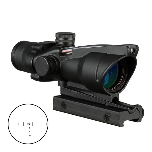 4X32 Hunting Riflescope with Real Fiber Optics & Illuminated Reticle