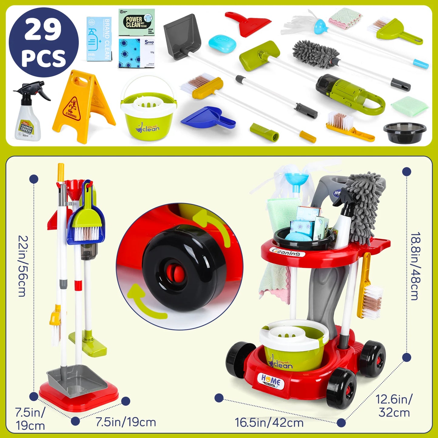 29 Pcs/Set Kids Play House Cleaning Toys
