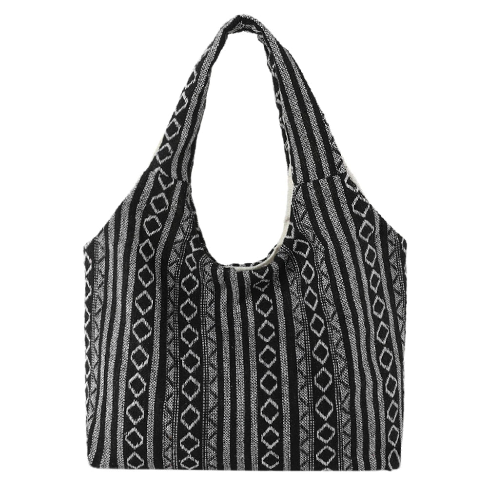 Canvas Striped Boho Handbag