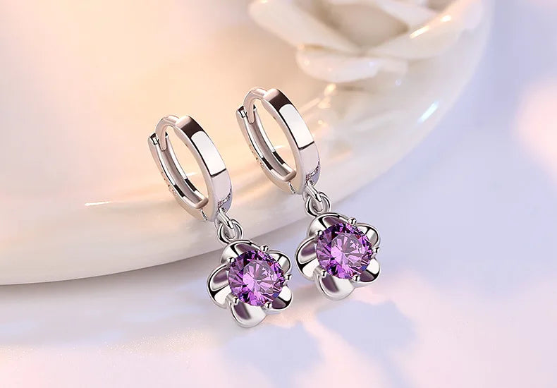 925 Sterling Silver Earrings Jewelry with High Quality Retro Simple Pattern
