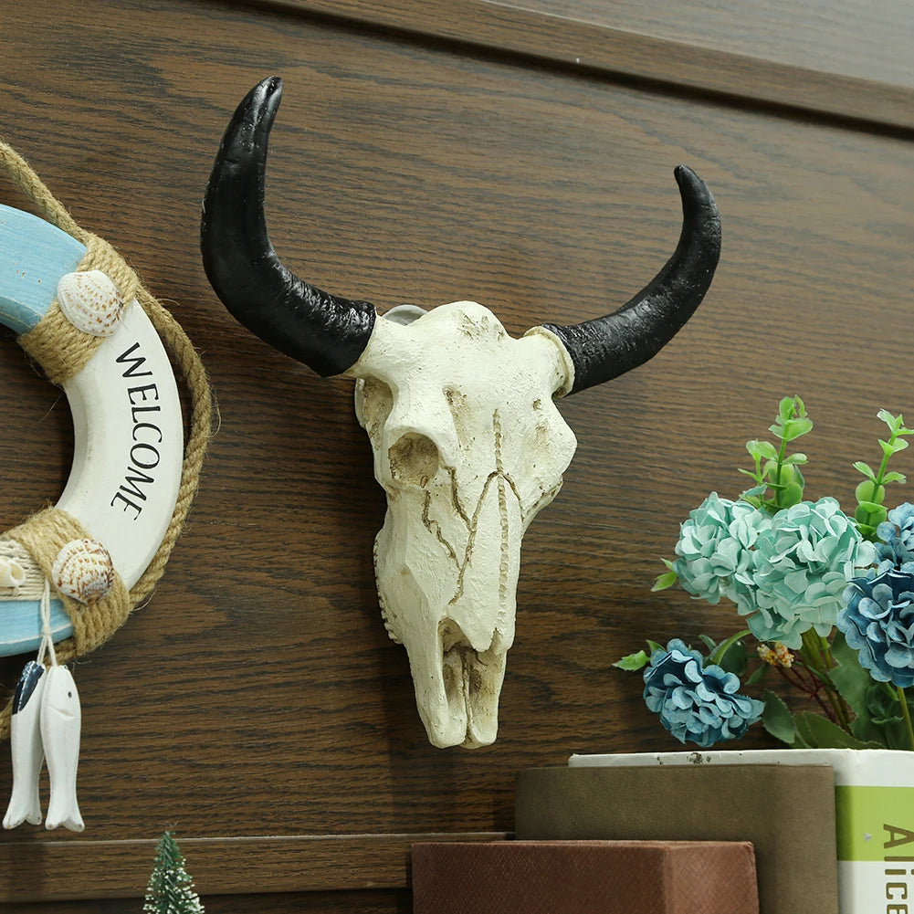 Longhorn Cow Skull Head Wall Ornament