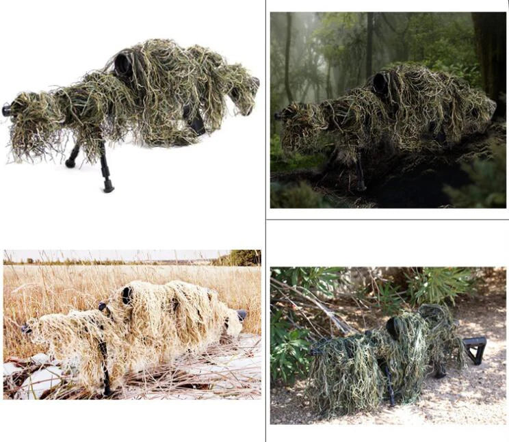 Grass Type Hunting Rifle Wrap Rope – Camouflage Cover for Ghillie Suits, Sniper, and Paintball Hunting