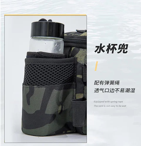 Fishing Tackle Shoulder Bag with Portable Fishing Rod Holder – Outdoor Sports Bag for Fly Fishing