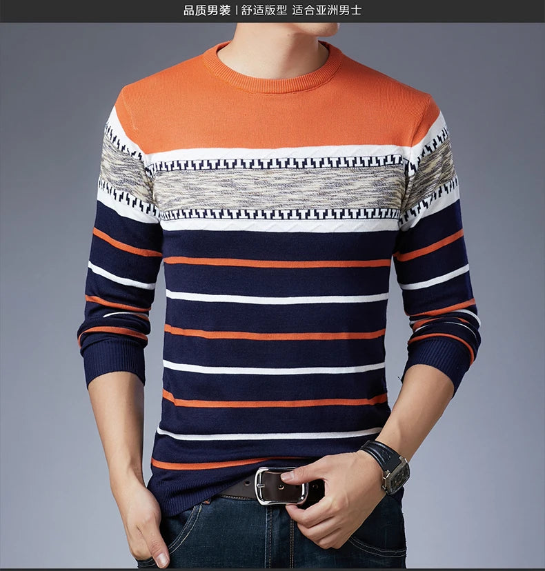 Men's Long-Sleeved Pullover Sweater