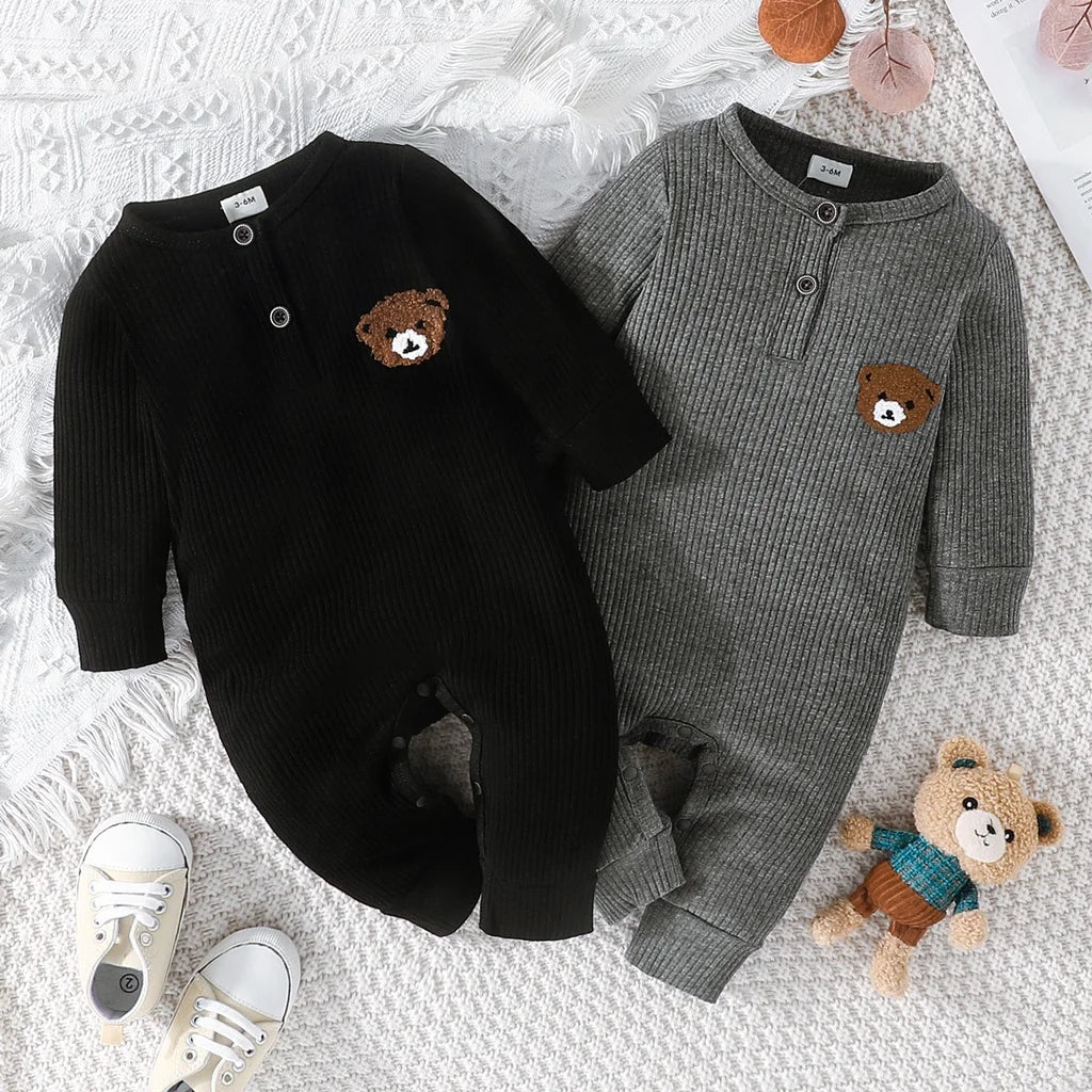 Newborn Baby Cartoon Bear Long Sleeve Onesies