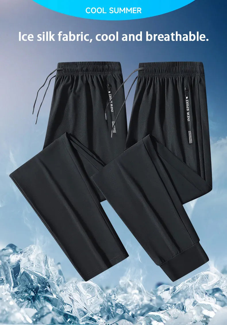 Men’s Quick-Dry Running Pants with Zipper Pockets