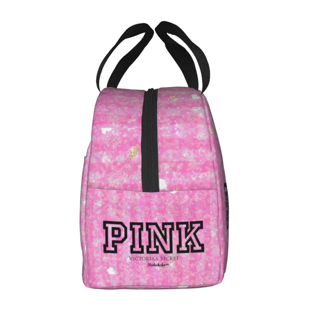 V-Victoria's Secret Stripe Insulated Lunch Bag