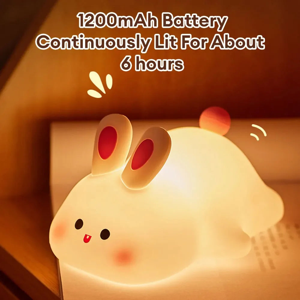 Big Face Rabbit Silicone Bedside Lamp