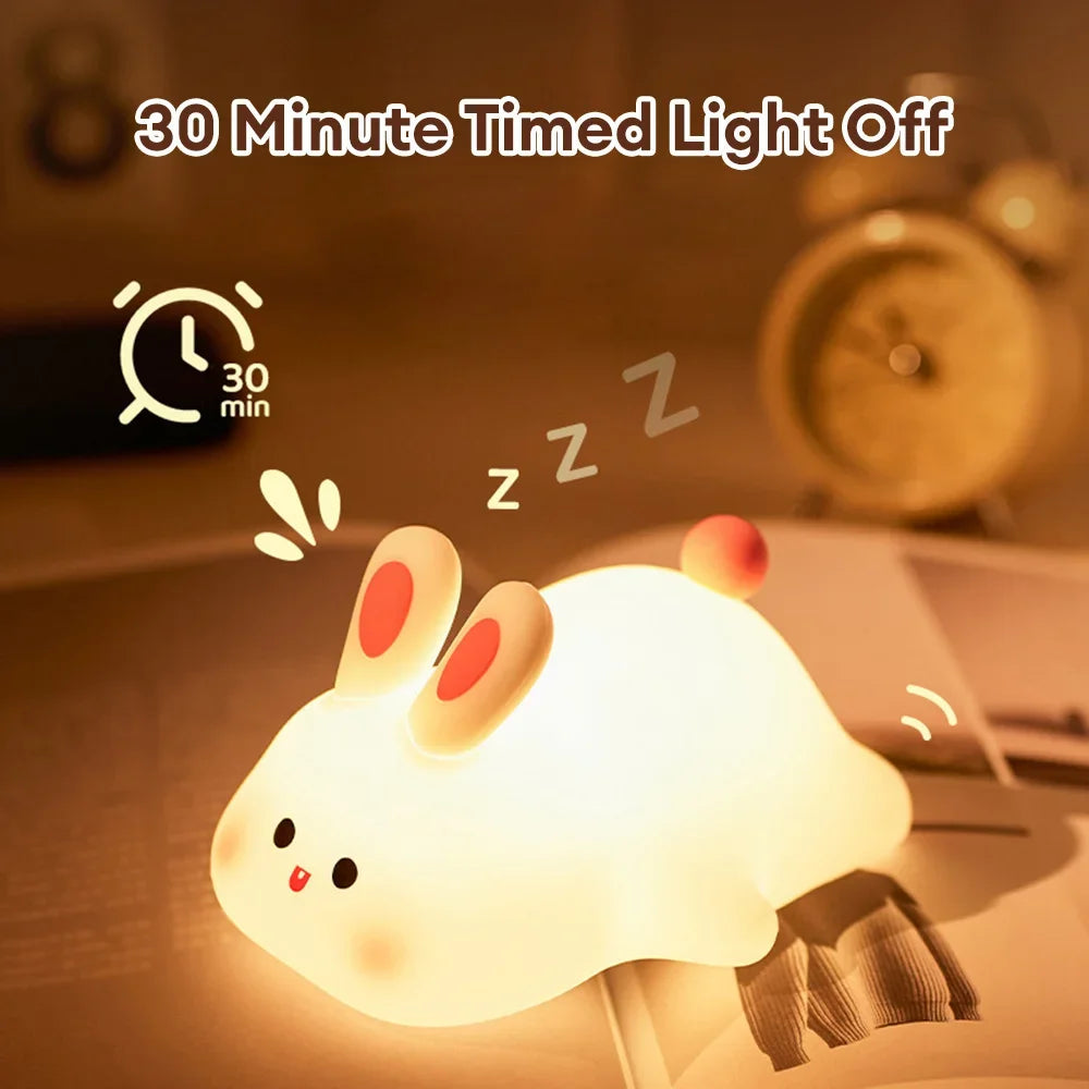 Big Face Rabbit Silicone Bedside Lamp