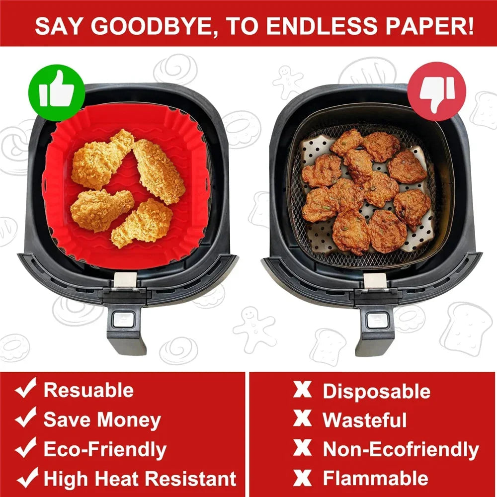 Reusable Silicone Air Fryer Pan Liner