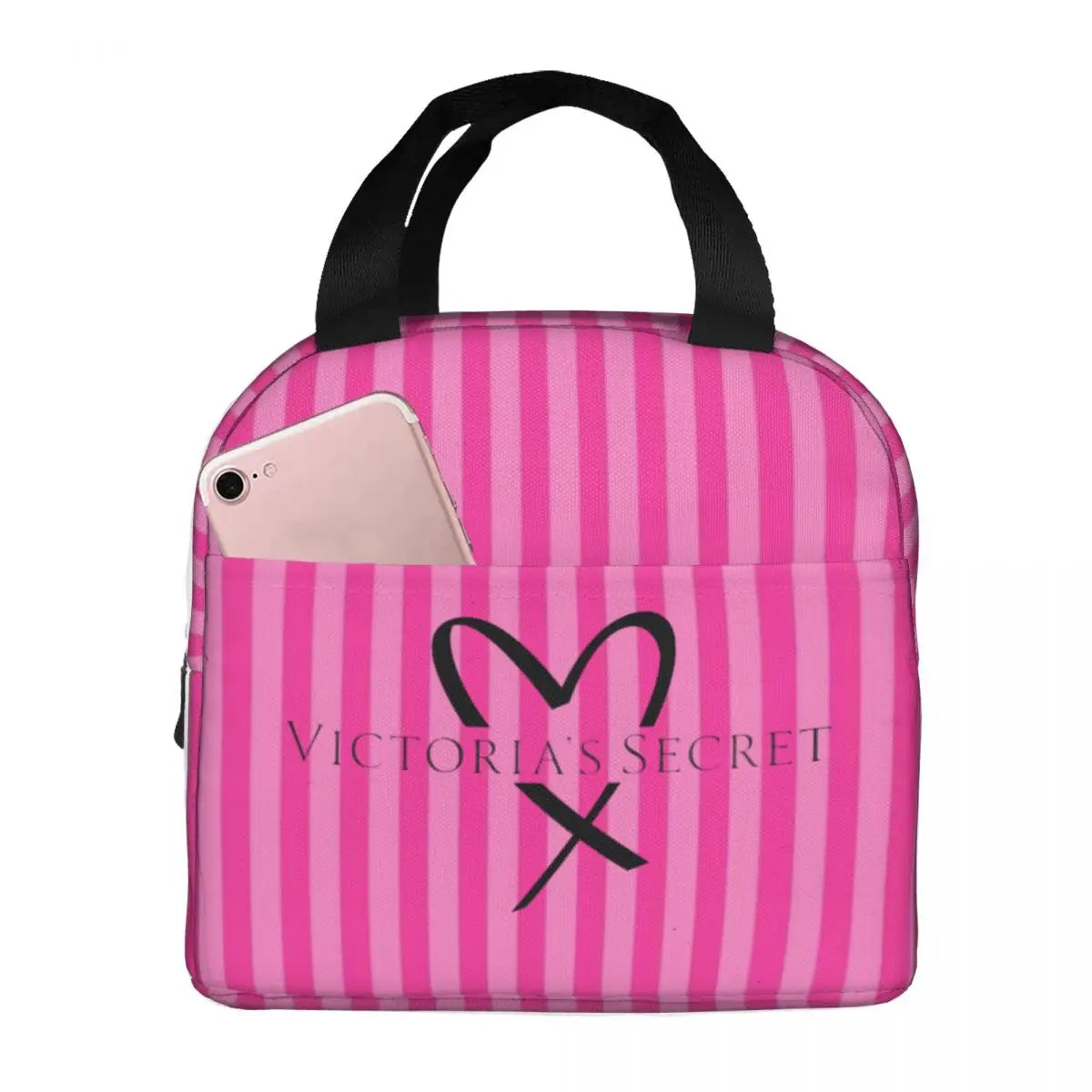 V-Victoria's Secret Stripe Insulated Lunch Bag