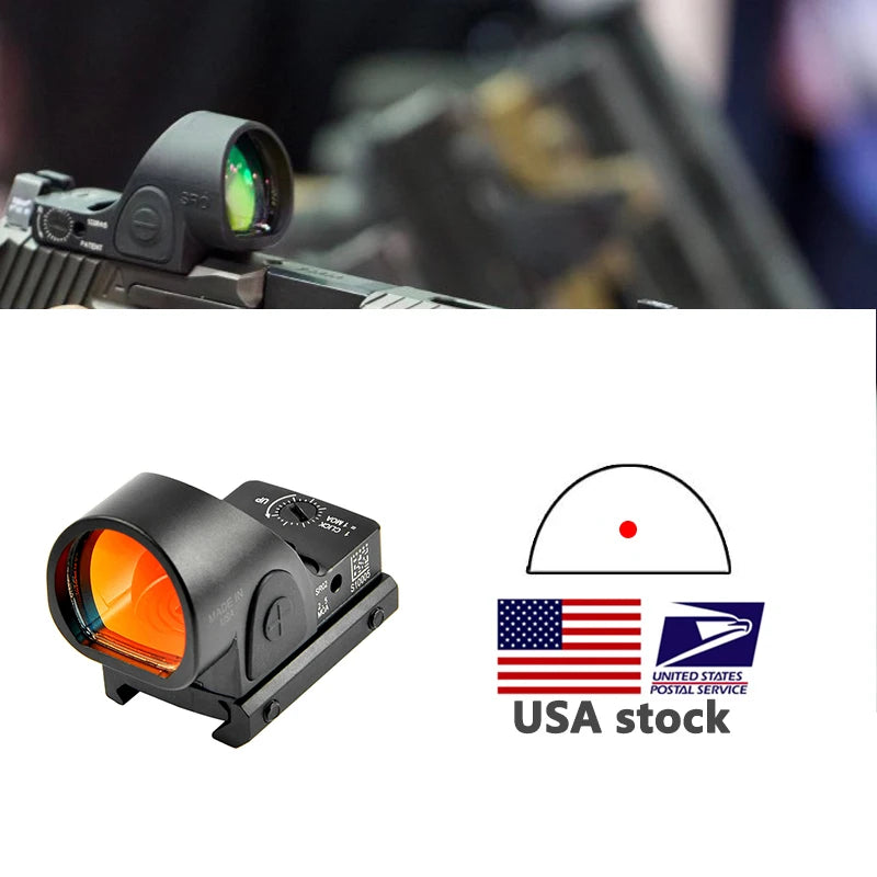 SRO Mini RMR Red Dot Sight Collimator Rifle Reflex Sight Scope fit 20mm Weaver Rail For Airsoft Hunting Rifle