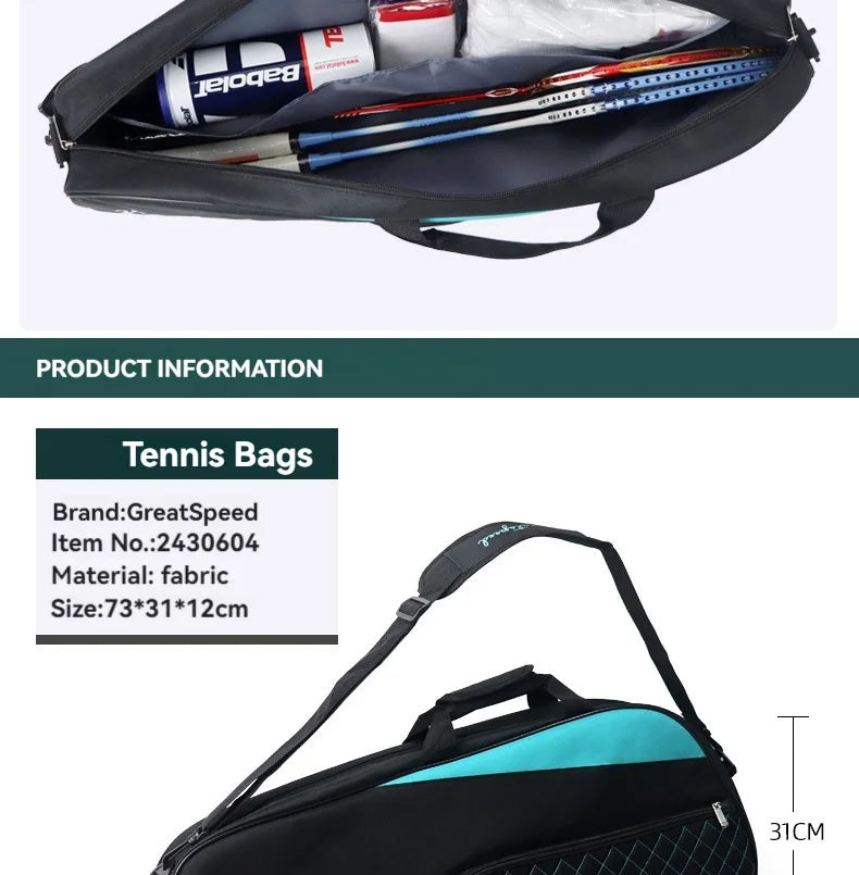 3pcs Tennis & Badminton Racket Sports Bag