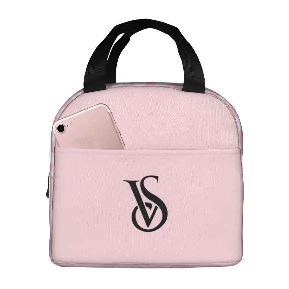 V-Victoria's Secret Stripe Insulated Lunch Bag