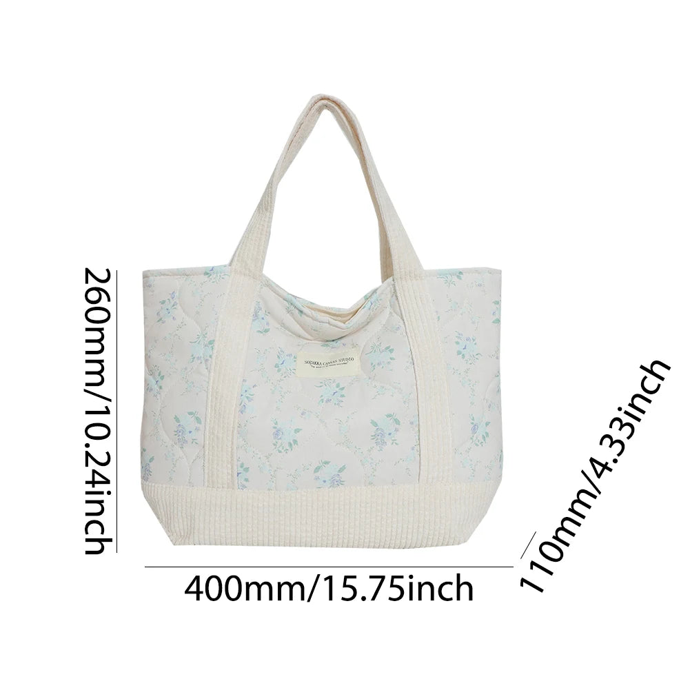 Quilted Floral Tote Bag