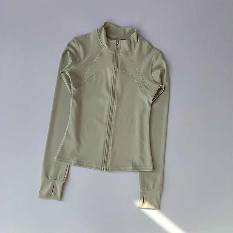 Yoga Suit Women's High-end Standing Collar Long-Sleeved Sports Jacket