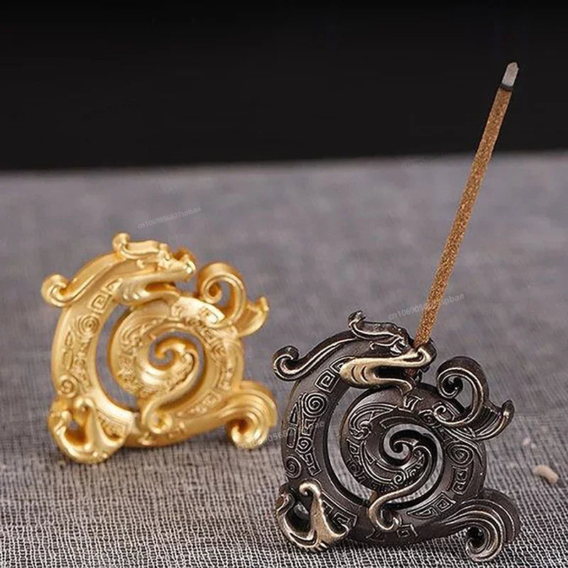Copper Chinese Dragon Incense Holder