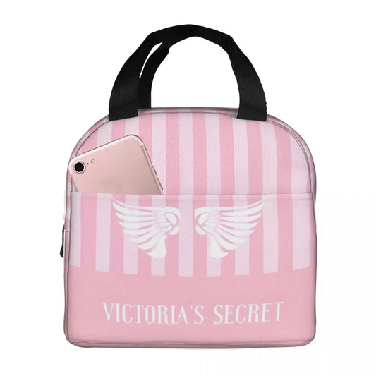 V-Victoria's Secret Stripe Insulated Lunch Bag