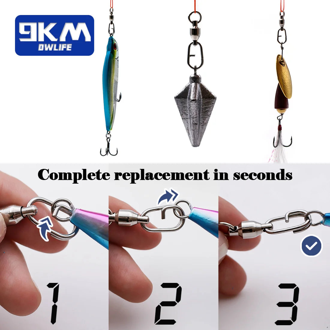 Fishing Swivels Snap & Ball Bearing Swivel Connectors Set