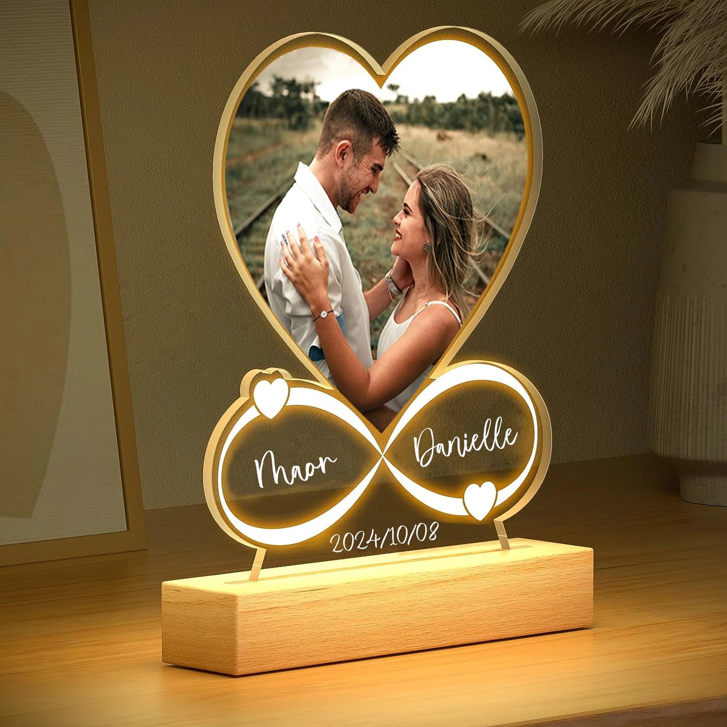 Personalized Anniversary Women Men Couples Gifts Custom Photo Love Frame Acrylic Plaque Valentine's Day