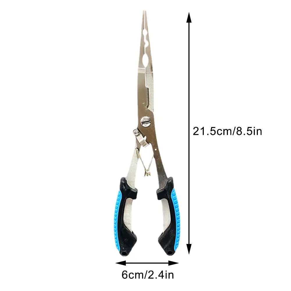Long Fishing Pliers Scissor Gripper – Stainless Steel Multi-Tool for Fishing Enthusiasts