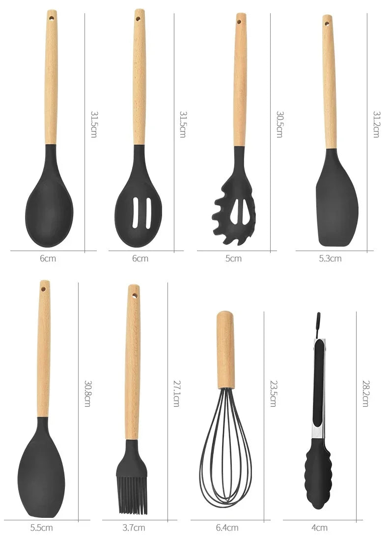 12PCS Food Grade Silicone Kitchen Utensil Set