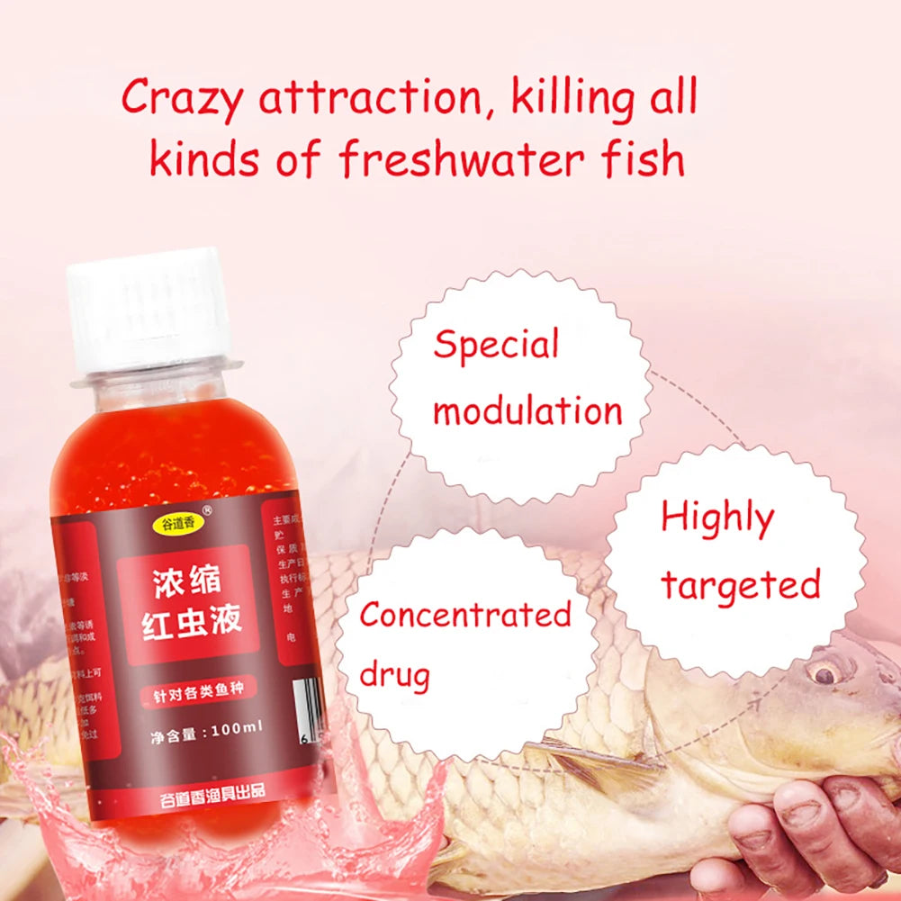 60/100ML Liquid Fish Bait Concentrated Additive – Red Worm Scent Attractant