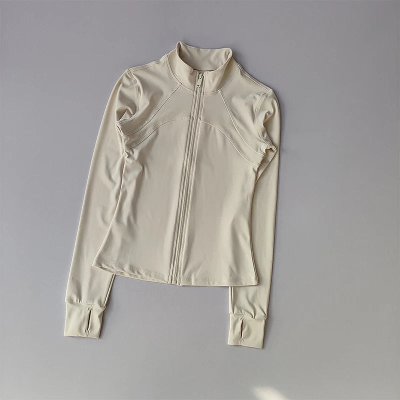 Yoga Suit Women's High-end Standing Collar Long-Sleeved Sports Jacket