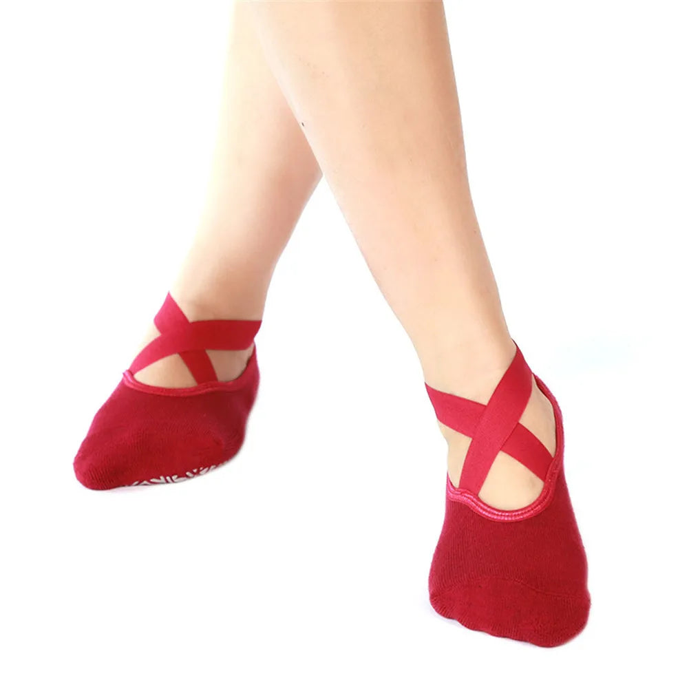 Anti Slip Bandage Sports Ladies Slippers Socks