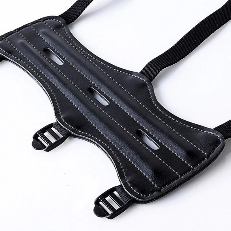 Leather Archery Arm Guard Protector – Adjustable Forearm Protection for Bow & Arrow Hunting and Training