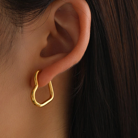Stainless Steel Exquisite Heart Hollow Stud Earrings