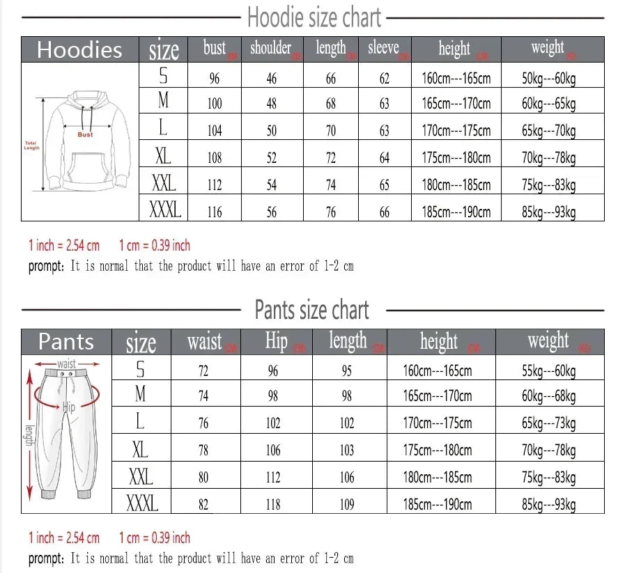 New Men’s Autumn Winter Tracksuit Set