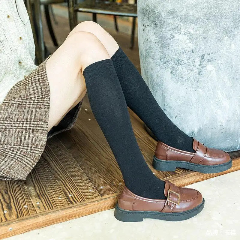 Cotton Knitting Knee-High Socks