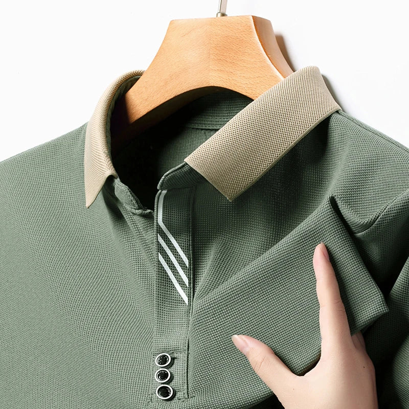 Men’s Solid Color Casual Short Sleeve Polo Shirt