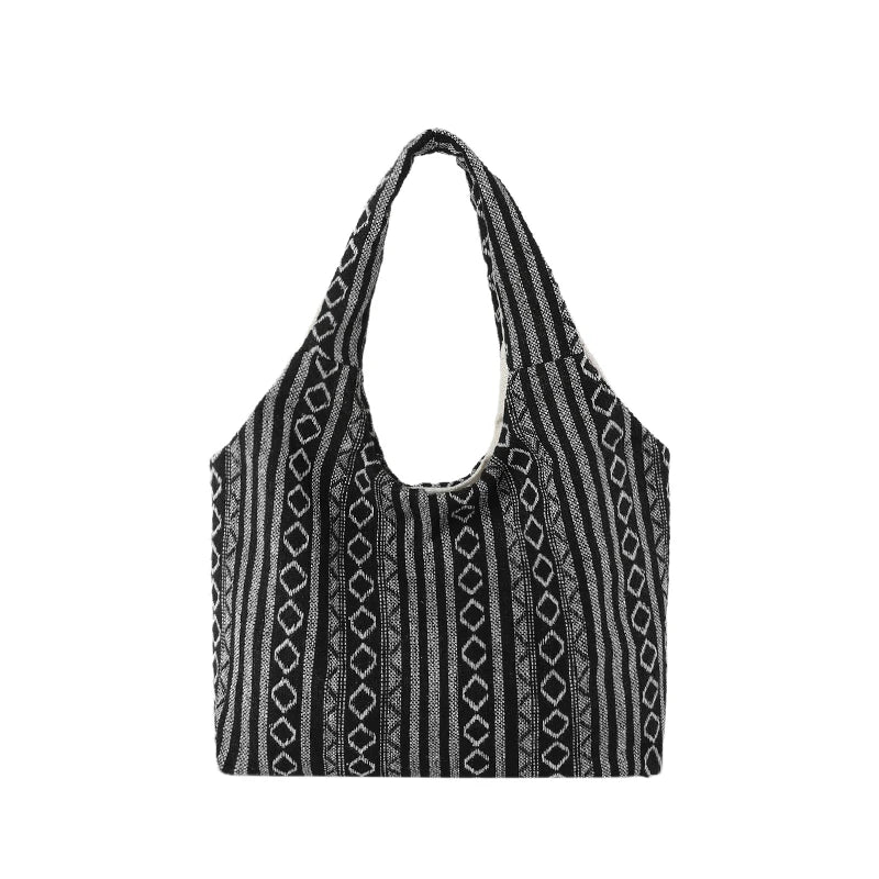 Canvas Striped Boho Handbag