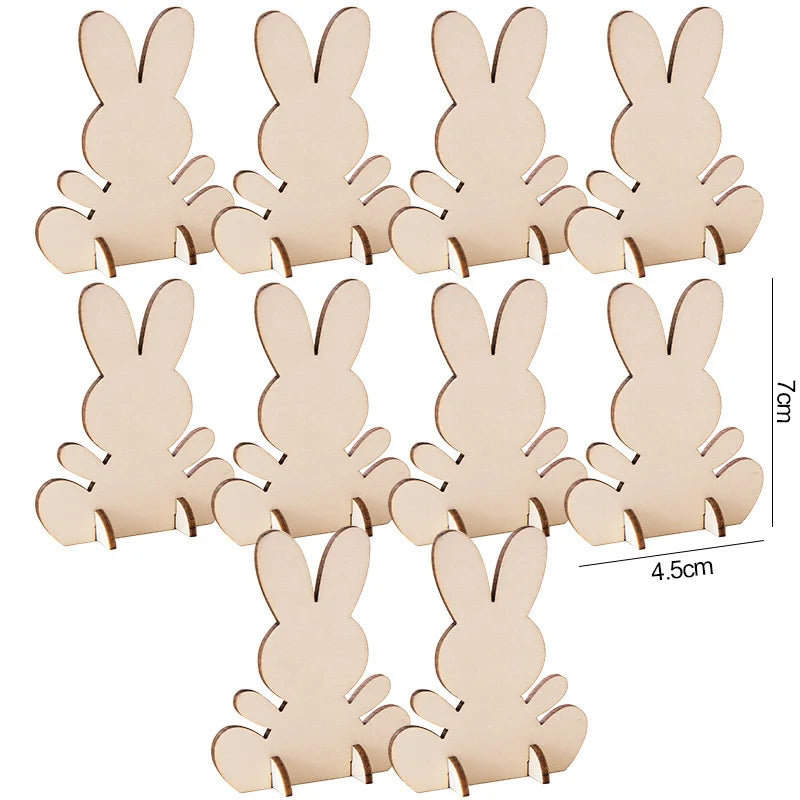 Wooden Easter Rabbit Ornaments DIY Set