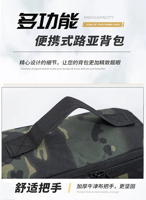 Fishing Tackle Shoulder Bag with Portable Fishing Rod Holder – Outdoor Sports Bag for Fly Fishing