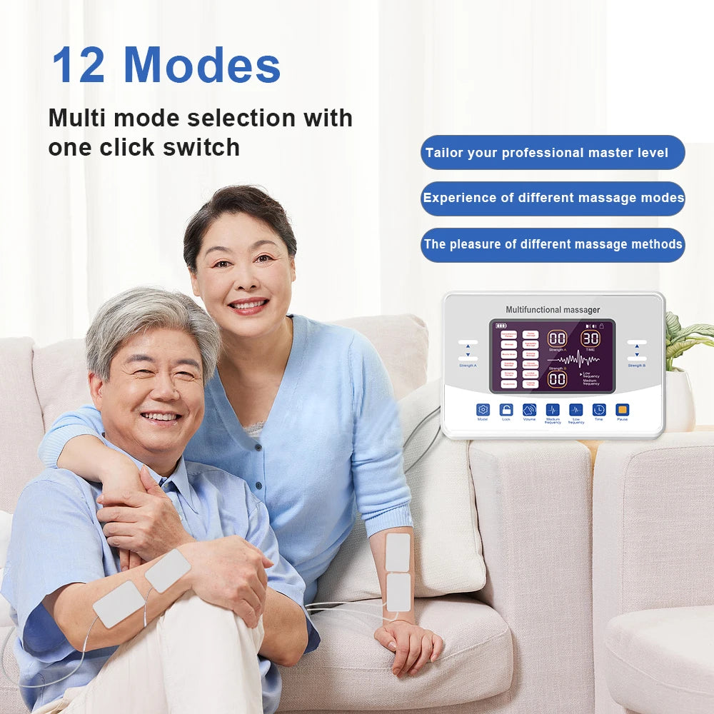 12-Mode Low Frequency TENS and EMS Therapy Device