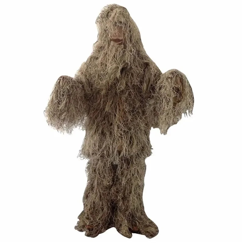 Camouflage 3D Withered Grass Ghillie Suit – 5-Piece Hunting Suit Set