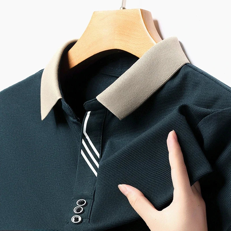 Men’s Solid Color Casual Short Sleeve Polo Shirt