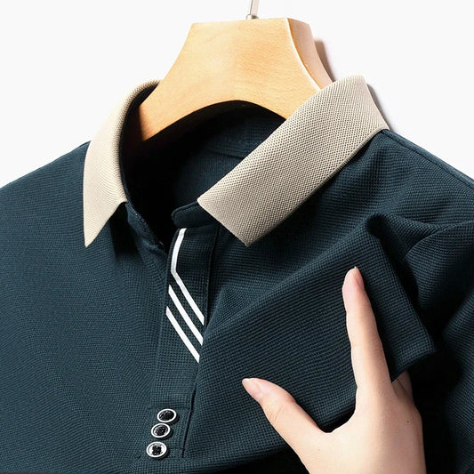 Men’s Solid Color Casual Short Sleeve Polo Shirt