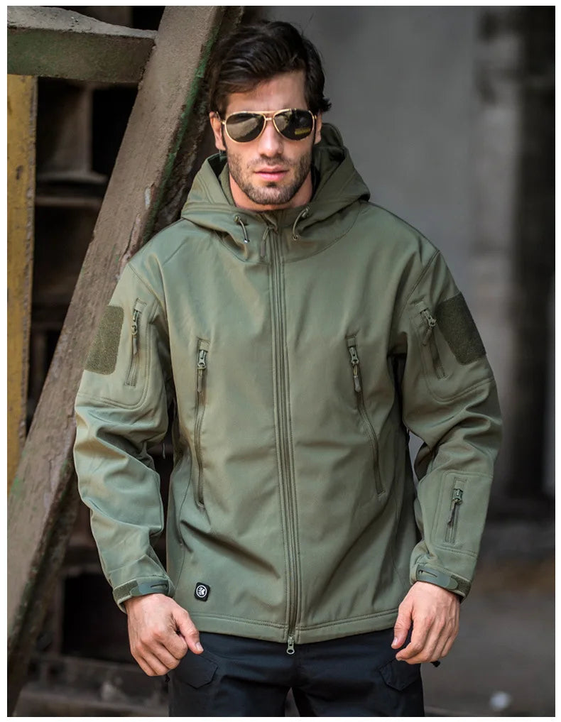 2024 New Sharkskin Soft Shell Hooded Jacket