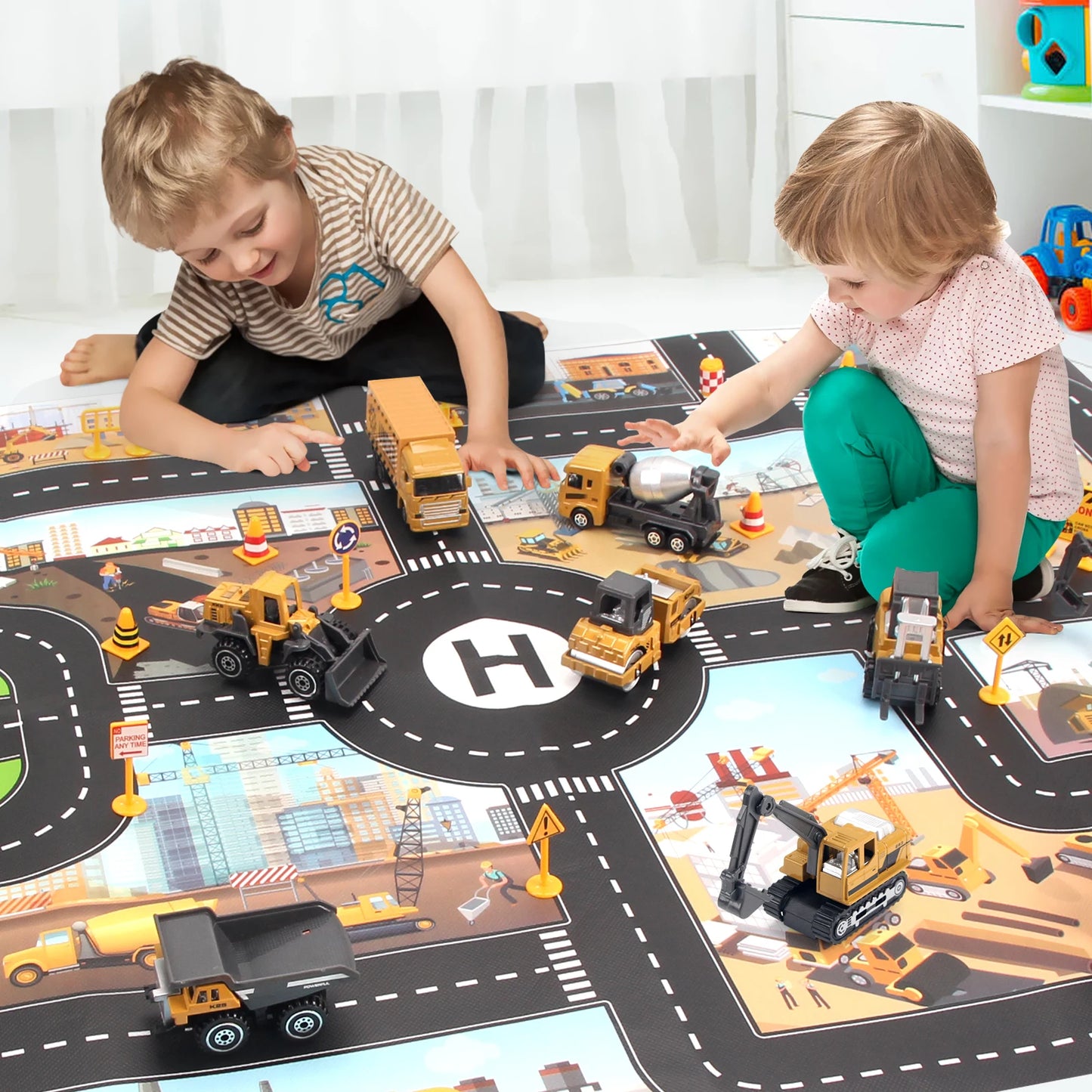 8pcs/set Alloy Engineering Truck Set