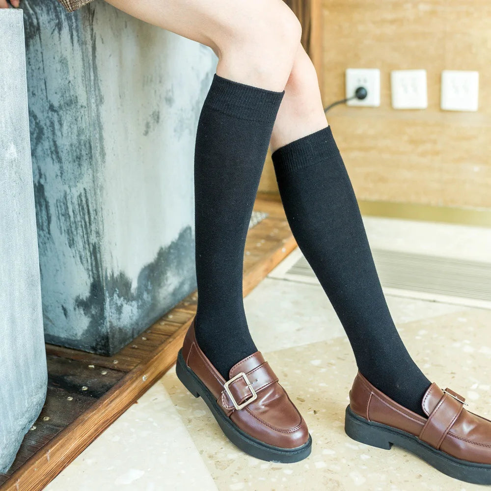 Cotton Knitting Knee-High Socks