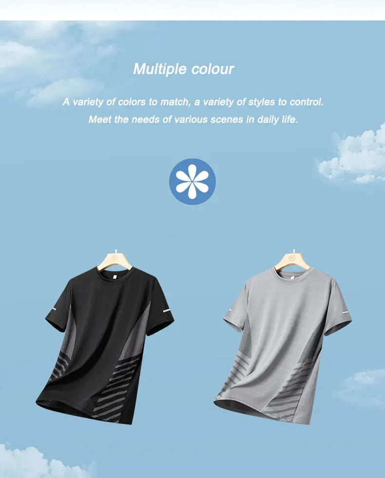 Men’s Summer Ice Silk Running T-Shirt