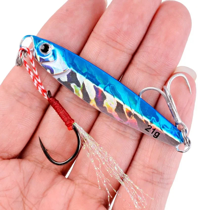 Metal Jig Fishing Lure Set – 3/5/8 Pieces (7g, 10g, 14g, 21g, 28g, 40g)