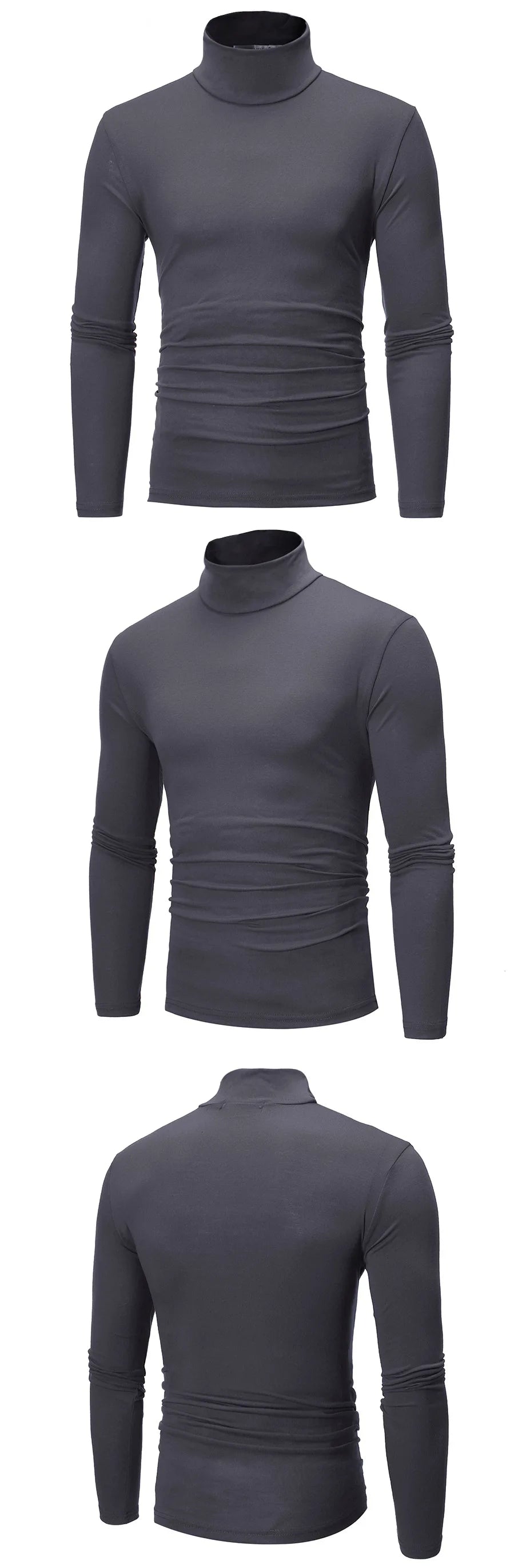 Men’s Thermal Underwear Top – High Neck Slim Fit Long Sleeve Shirt for Winter Warmth